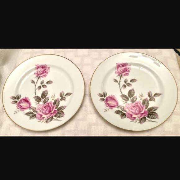 Vtg Noritake Nippon Toki Kaisha Fine China Salad Plate Pink Roses Gold Trim 7.5” - Picture 1 of 8